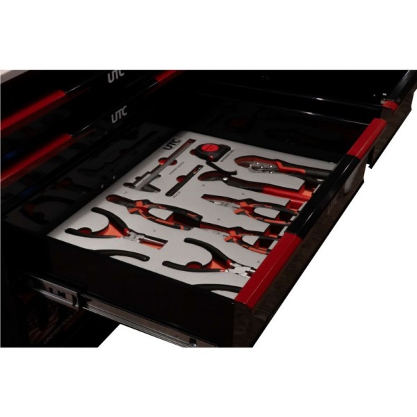 Profesionalus XXXL įrankių vežimėlis, 12 stalčių, 258 įrankiai, UTC